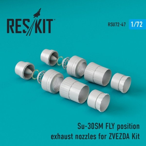 RESKIT RSU72-0047 Su-30SM fly position exhaust nozzles for Zvezda 1/72