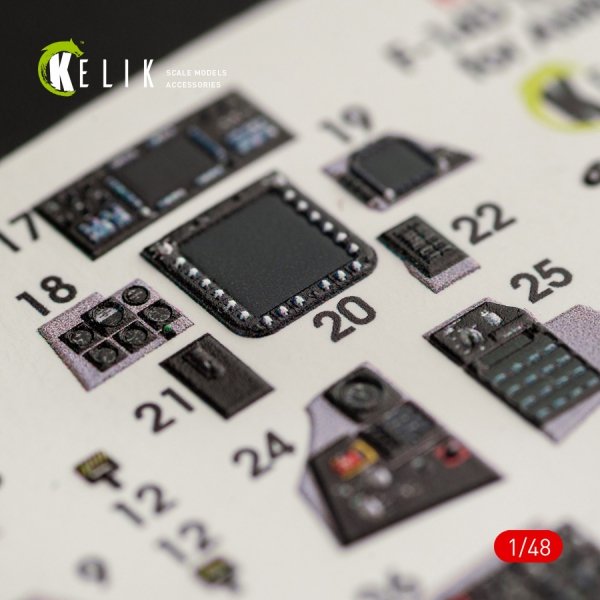 KELIK K48064 F-14D TOMCAT INTERIOR 3D DECALS FOR AMK KIT 1/48