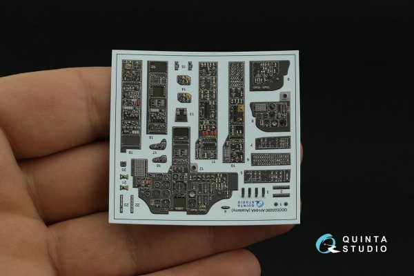 Quinta Studio QDS-35090 AH-64A 3D-Printed &amp; coloured Interior on decal paper (Academy) (Small version) 1/35