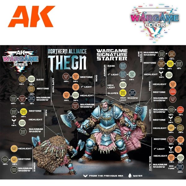 AK Interactive AK11771 NORTHERN ALLIANCE THEGN – WARGAME STARTER SET – 14 COLORS &amp; 1 FIGURE