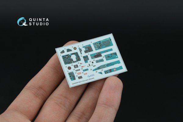 Quinta Studio QD+48580 MiG-21bis early Fishbed-L 3D-Printed &amp; coloured Interior on decal paper (Eduard) (with 3D-printed resin parts) 1/48
