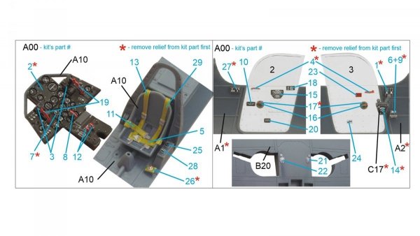 Quinta Studio QD48247 P-39 3D-Printed &amp; coloured Interior on decal paper ( Eduard ) 1/48