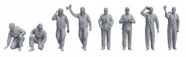 Border Model BR-006 IJN Carrier Crew Pilots &amp; Officers x 8 resin figures 1/35