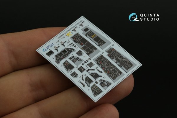 Quinta Studio QD48408 F-16D block 50 3D-Printed &amp; coloured Interior on decal paper (Kinetic 2022 tool) 1/48