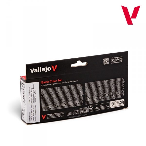 Vallejo 72303 Game Color Set - Metallic Colors - for Fantasy and Wargames figures 8x 18ml