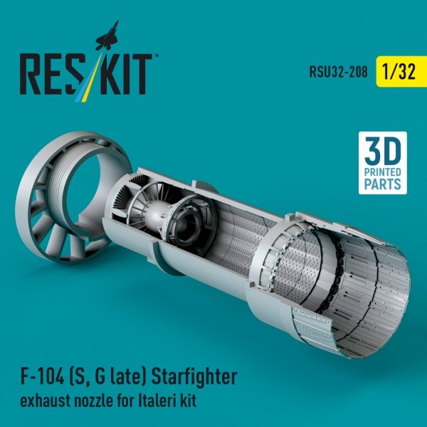 RESKIT RSU32-0208 F-104 (S, G late) "Starfighter" exhaust nozzle for Italeri kit (3D Printed) 1/32