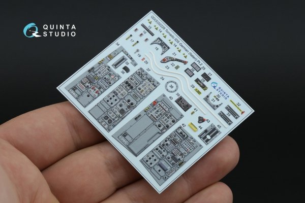 Quinta Studio QD+32229 Tornado IDS German 3D-Printed &amp; coloured Interior on decal paper (Italeri) (with 3D-printed resin parts) 1/32