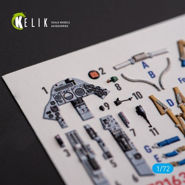 Kelik K72163 F.2A Lighting - interior 3D decals for Airfix kit (1/72)