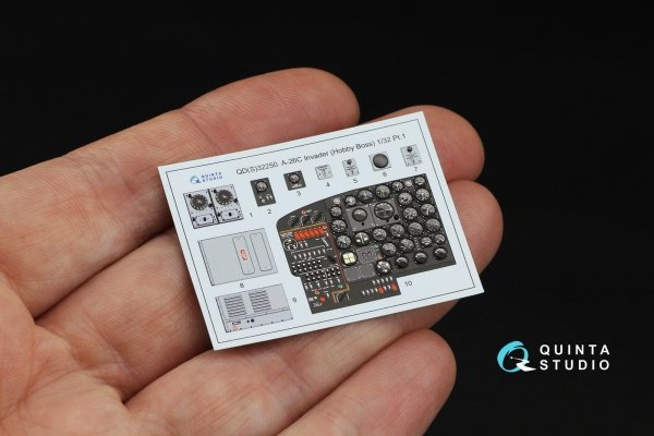 Quinta Studio QD+32250 A-26C Invader 3D-Printed &amp; coloured Interior on decal paper (Hobby Boss) (with 3D-printed resin parts) 1/32
