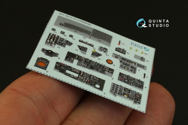 Quinta Studio QD48055 F-4J 3D-Printed &amp; coloured Interior on decal paper (for ZM SWS kit) 1/48