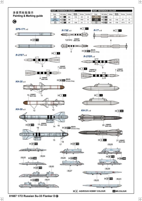 Trumpeter 01667 Russian Su-33 Flanker D