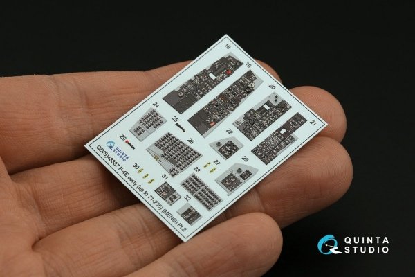 Quinta Studio QD48387 F-4E early with slatted wing 3D-Printed &amp; coloured Interior on decal paper (Meng) 1/48