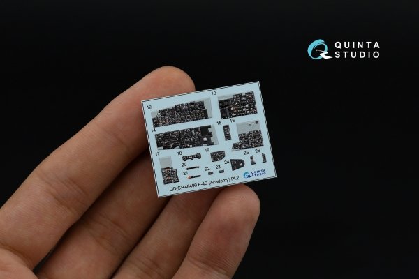 Quinta Studio QDS+48490 F-4S Phantom II 3D-Printed &amp; coloured Interior on decal paper (Academy) (Small version) (with 3D-printed resin parts) 1/48