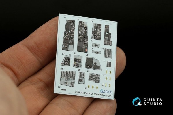 Quinta Studio QDS-48245 F-4EJ Kai 3D-Printed &amp; coloured Interior on decal paper (ZM SWS) (Small version) 1/48