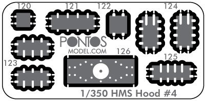 Pontos 35020WD1 HMS Hood Wooden Deck set Type 1 (1:350)