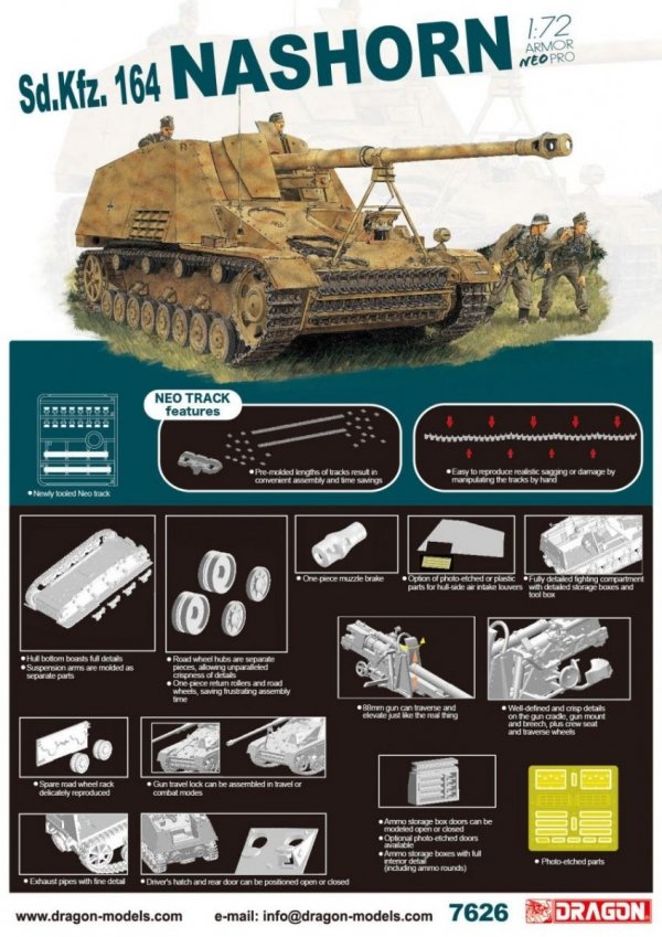 Dragon 7626 Sd.Kfz.164 Nashorn w/NEO Track 1/72