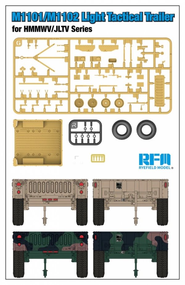 Rye Field Model 5117 M1101/M1102 Light Tactical Trailer for HMMWV/JLTV Series 1/35