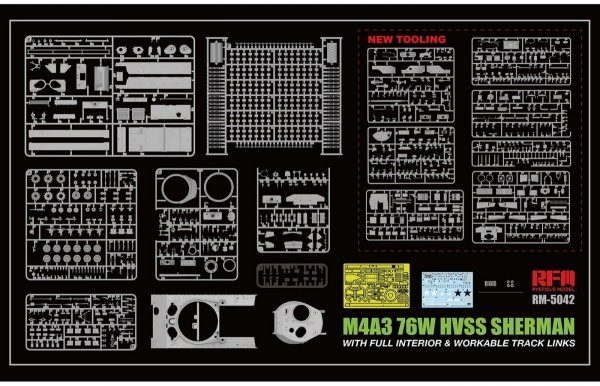 Rye Field Model 5042 M4A3 76W HVSS Sherman With full interior 1/35