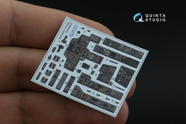 Quinta Studio QDS-48571 AH-64A 3D-Printed &amp; coloured Interior on decal paper (Hasegawa) (small version) 1/48