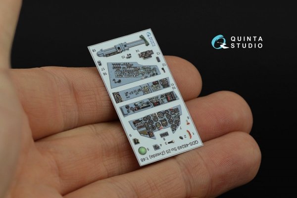 Quinta Studio QD48249 Su-25 3D-Printed &amp; coloured Interior on decal paper (Zvezda) 1/48