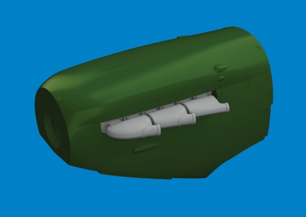 Eduard 672408 Spitfire Mk. V three-stacks exhaust rounded PRINT Tamiya 1/72