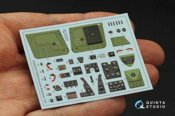 Quinta Studio QD32216 P-39Q/N Airacobra 3D-Printed coloured Interior on decal paper (KittyHawk) 1/32