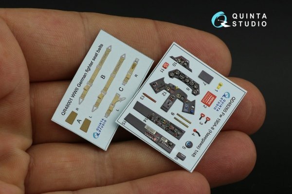 Quinta Studio QD48265 Fw 190A-8 3D-Printed &amp; coloured Interior on decal paper ( Hasegawa ) 1/48