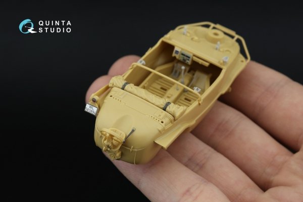 Quinta Studio QD+48553 Schwimmwagen type 166 3D-Printed &amp; coloured Interior on decal paper (Tamiya) (with 3D-printed resin parts) 1/48