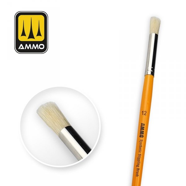 AMMO by Mig Jimenez 8587 12 Synthetic Stippling Brush