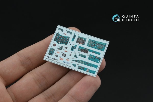 Quinta Studio QD+48552 MiG-21R (green cockpit panels) 3D-Printed &amp; coloured Interior on decal paper (Eduard) (with 3D-printed resin parts) 1/48