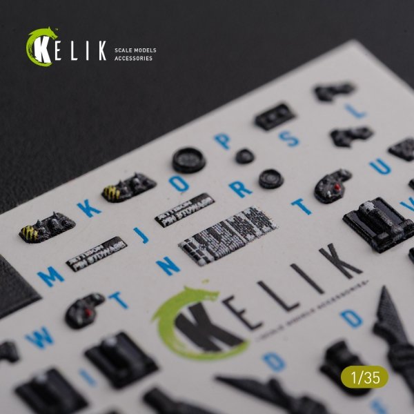 KELIK K35026 AH-64D Apache interior 3D decals for Meng kit 1/35