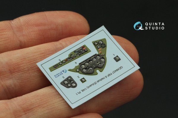 Quinta Studio QD48427 F6F-5 Hellcat 3D-Printed coloured Interior on decal paper (Eduard) 1/48