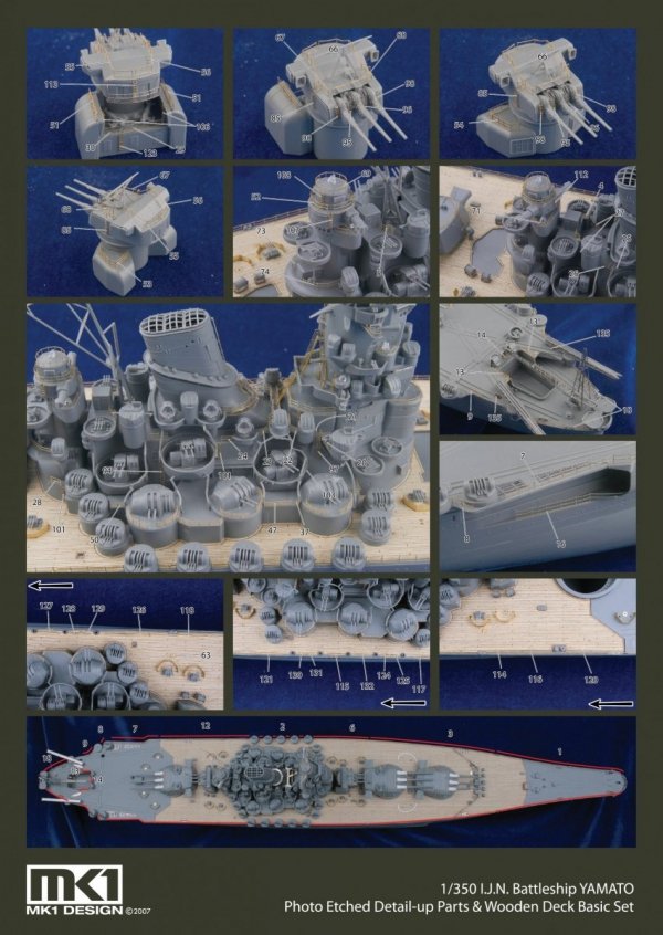 MK1 Design MD-35023 New Yamato Wooden Deck 1/350