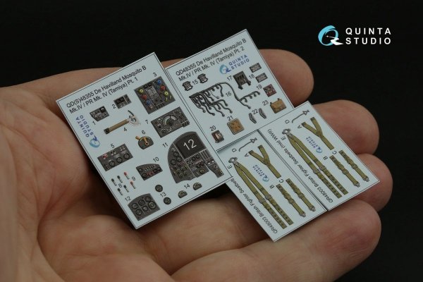 Quinta Studio QD48355 DH Mosquito B Mk.IV/PR Mk.IV 3D-Printed &amp; coloured Interior on decal paper (Tamiya) 1/48