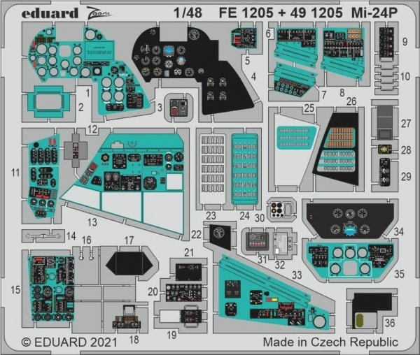 Eduard 491205 Mi-24P interior ZVEZDA 1/48