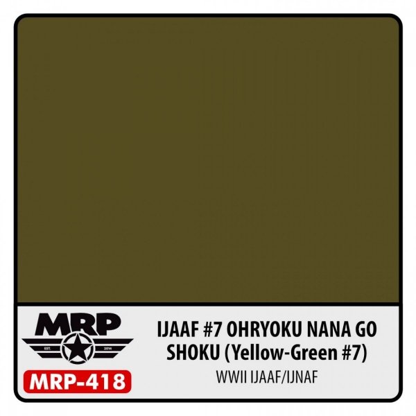 MR. Paint MRP-418 IJAAF #7 Ohryoku Nana Go Shoku (Yellow Green #7) 30ml