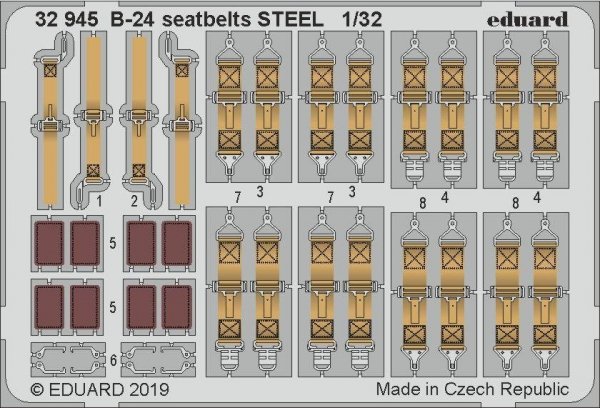 Eduard 32945 B-24 seatbelts STEEL 1/32 HOBBY BOSS