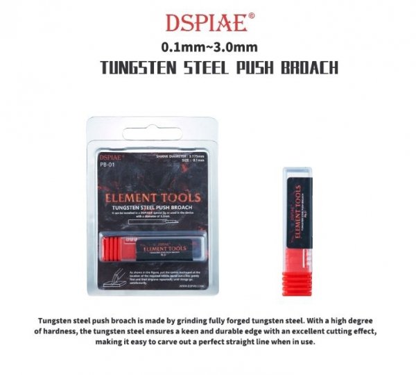 DSPIAE PB-18 1.8mm Tungsten Steel Push Broach / Rysik ze stali wolframowej