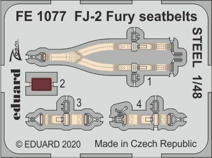 Eduard FE1077 FJ-2 Fury seatbelts STEEL 1/48 KITTY HAWK