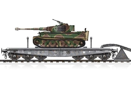 Hobby Boss 82934 Schwere Plattformwagen Type SSyms 80 &amp; Pz.Kpfw.VI Ausf.E Tiger I (Mid production) 1/72