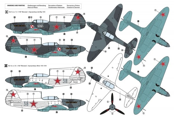 Hobby 2000 48033 Yak-1b 1. PLM Warszawa 1944-45 ( ACADEMY + CARTOGRAF + MASKI ) 1/48