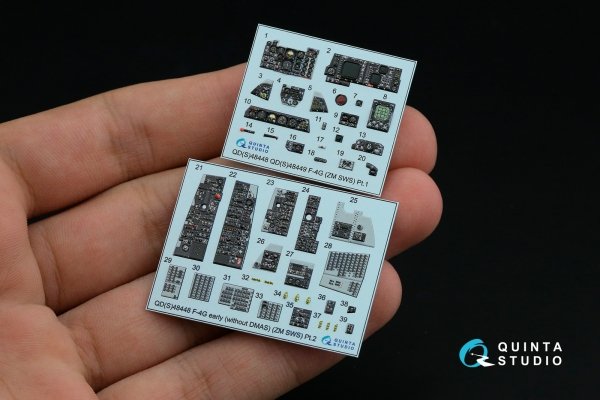 Quinta Studio QDS-48448 F-4G early 3D-Printed &amp; coloured Interior on decal paper (Zoukei Mura SWS) (Small version) 1/48