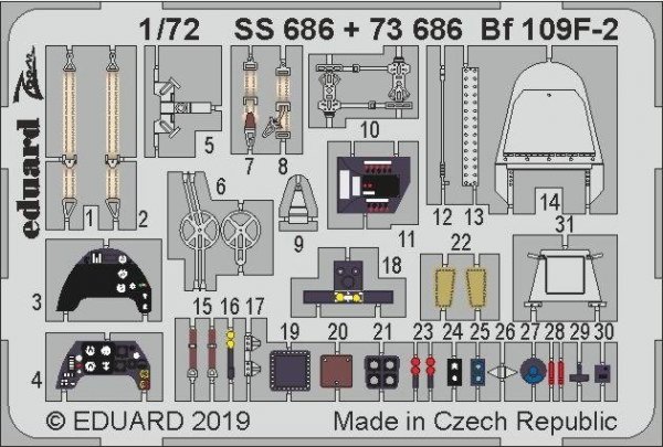 Eduard 73686 Bf 109F-2 1/72 REVELL