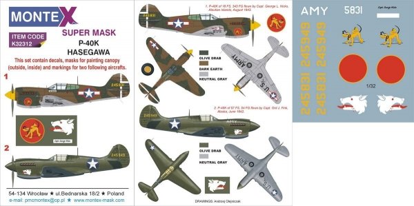 Montex K32312 P-40K 1/32