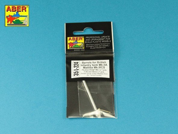 Aber 35L-224 Barrel ROQF Mk.I 76,2mm for Matilda Mk.IIICS with Besa MG barrel (1:35)