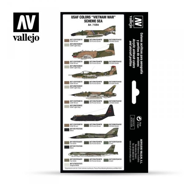 Vallejo 71204 Air War Color Series - USAF colors “Vietnam War” Scheme SEA (South East Asia)