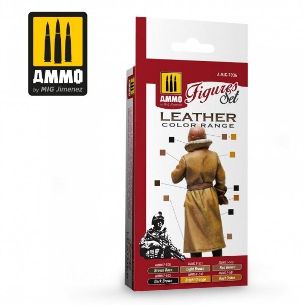 AMMO of Mig Jimenez 7036 LEATHER FIGURES SET 6x17ml