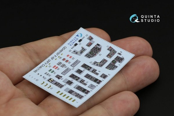 Quinta Studio QD48197 F-5F Tiger II 3D-Printed &amp; coloured Interior on decal paper (for AFV Club ) 1/48