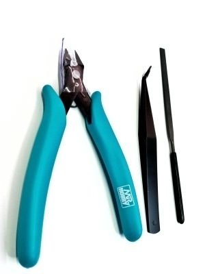 Mr.Hobby BTF-001 Mr. Basic Tool Set - pliers file (needle) tweezers / zestaw narzędzi cążki pilnik pęseta