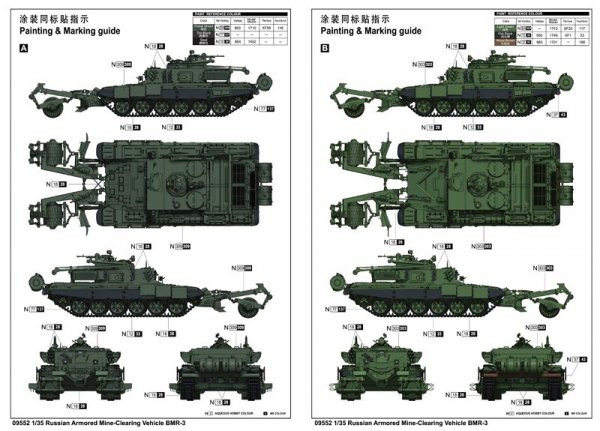 Trumpeter 09552 Russian Armored Mine-Clearing Vehicle BMR-3 1/35